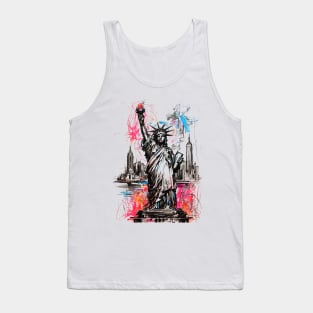 Scribbled Liberty: NYC Skyline Edition Tank Top